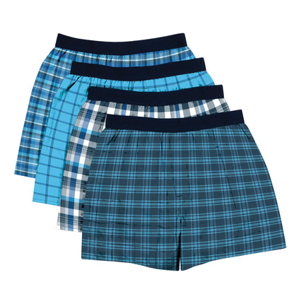 Hanes Men's 4 Pack FreshIQ Cotton Woven Boxer, Assorted, Medium Hanes