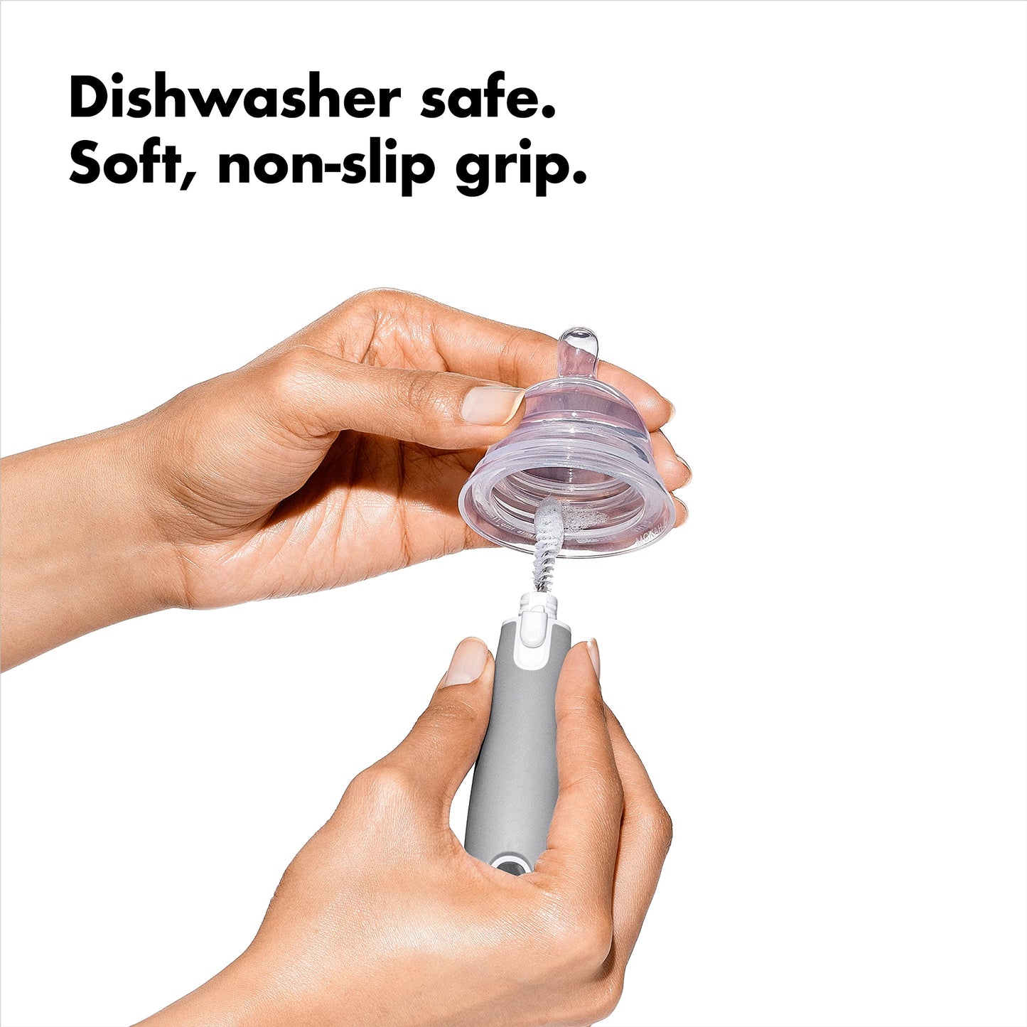 OXO Tot Bottle Brush with Nipple Cleaner and Stand – Gray, 2-Pack OXO Tot
