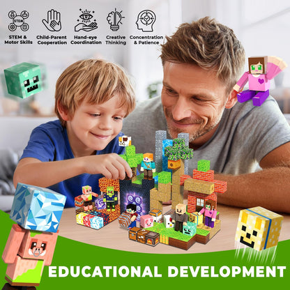 Magnetic Blocks -210PCS Magnetic Building Block for Kids Ages 4-8 9-12, Magnet Blocks Cubes with Collectible Doll Constructions Toy for Boys Girls, STEM Stacking Toys Christmas Halloween Easter Gifts 🍁 All In One Marketplace Canada