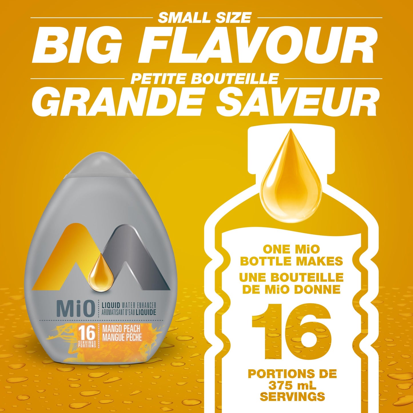 Mio Mango Peach Liquid Water Enhancer, 48 mL Bottle (Pack of 12)