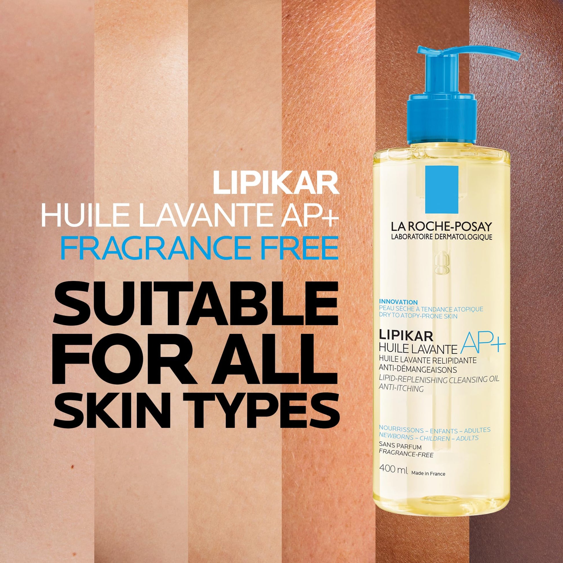 La Roche-Posay Cleansing Body Oil with Shea Butter, Lipikar AP+ Anti-Itch Fragrance-Free Shower Cleansing Oil for Very Dry, Sensitive & Eczema Prone Skin, Provides 24H Hydration, 400mL - Available at All In One Marketplace Canada