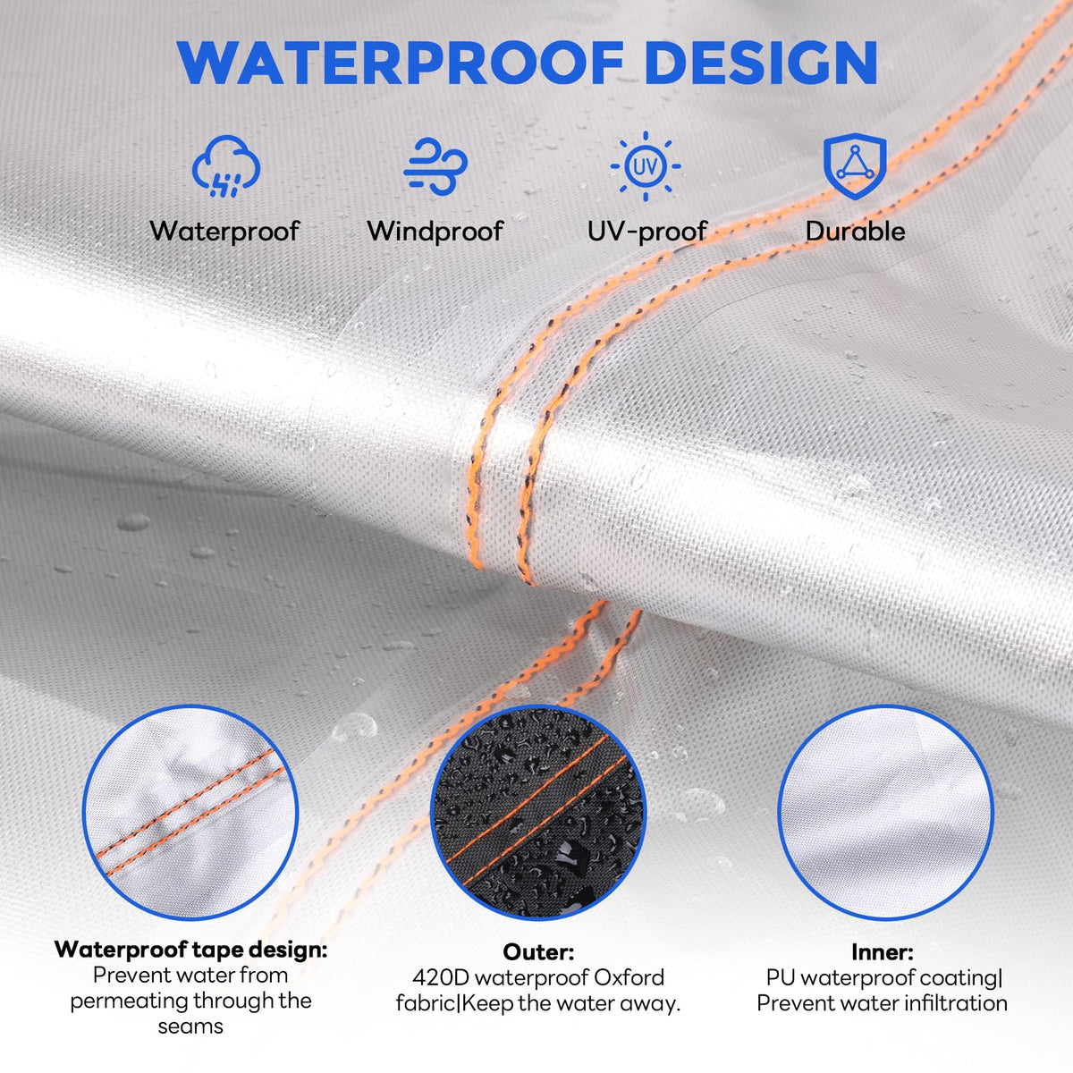 Rectangular Patio Furniture Covers Waterproof Winter with Air Vent, Handles and Buckles，420d Outdoor Furniture Covers Waterproof Winter,No Tears Anti Uv No Fading(90" L X64 W X 28" H) 🍁 All In One Marketplace Canada