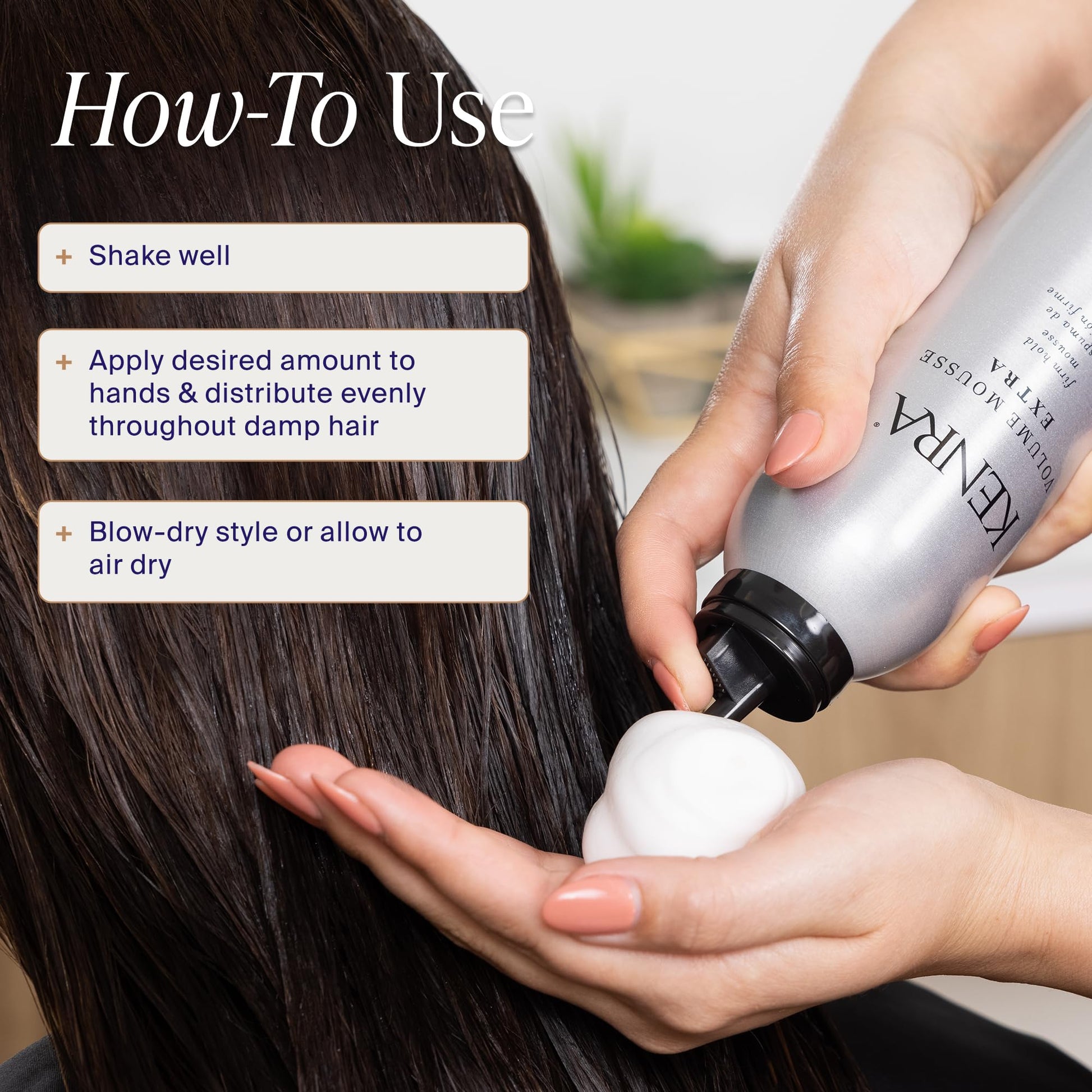 Kenra Volume Mousse Extra 17 | Volumizing Mousse with Firm Hold | Heat Protectant up to 428°F | Frizz Control & Fullness for All Hair Types | 227 mL - Available at All In One Marketplace Canada