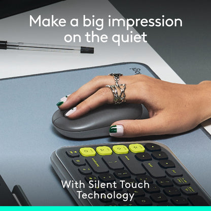 Logitech POP Mouse, Compact and Portable Wireless Bluetooth - Graphite
