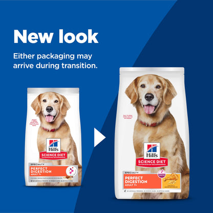 Hill's Science Diet Adult 7+ Perfect Digestion Chicken, Whole Oats & Brown Rice Recipe Dry Dog Food 10.0 kg Bag Hill's Science Diet