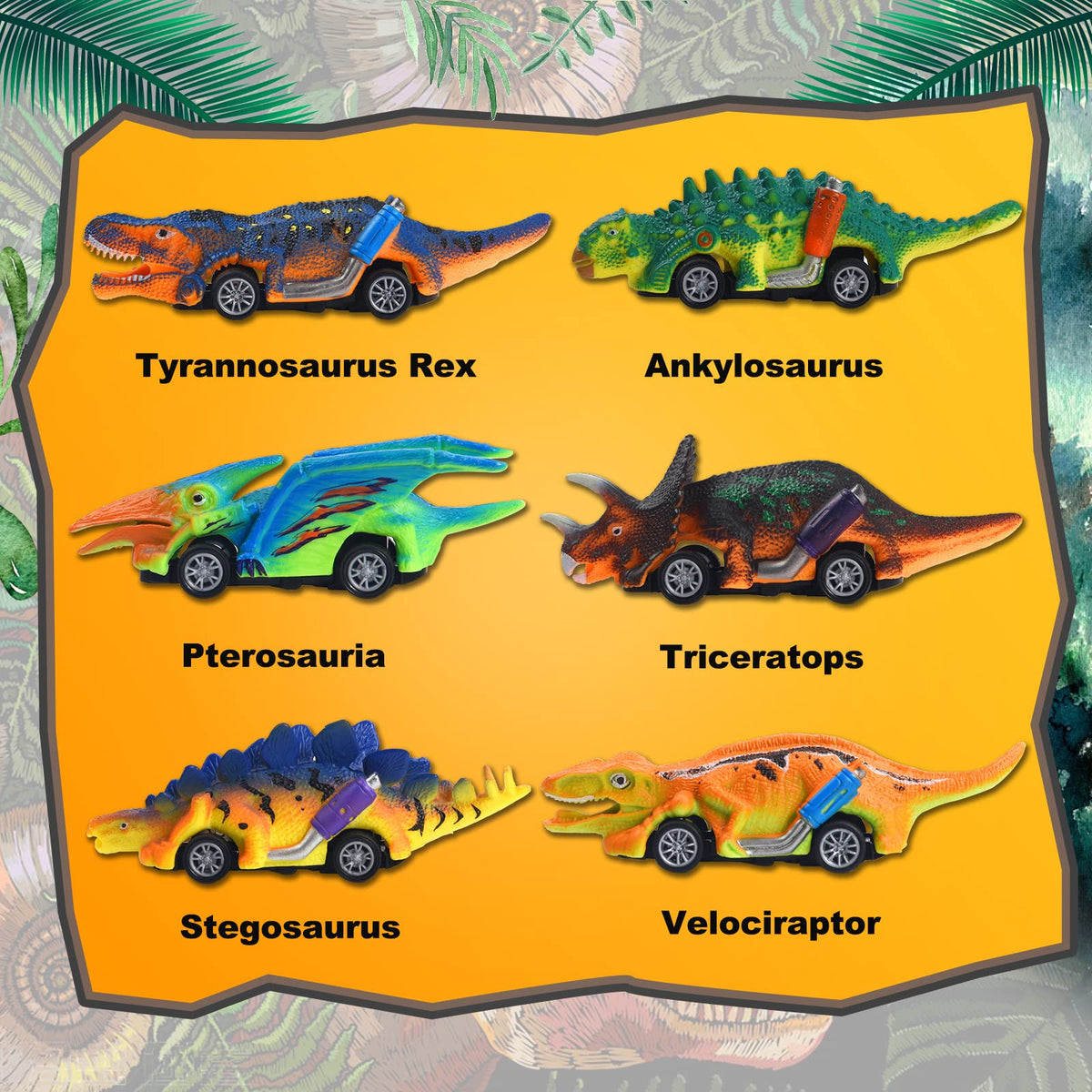 PIIOSER Dinosaur Toys for 3 Year Old Boys - 6 Pack Mini Dino Pull Back Cars with T-Rex, Ideal Gifts for Toddlers 3-8 Year Old Boy Girls, Kids Birthday Christmas Party Favors 🍁 All In One Marketplace Canada