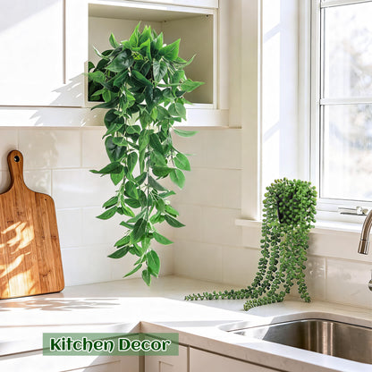 Der Rose 4Pcs Fake Plants, Artificial Plants Fake Hanging Plants for Boho Home Bathroom Bedroom Living Room Office Wall Shelf Decor Indoor Outdoor - Available at All In One Marketplace Canada