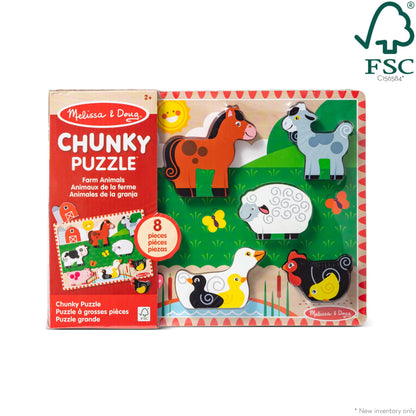 Melissa & Doug Farm Animals Wooden Chunky Puzzle 8-Piece Set Melissa & Doug