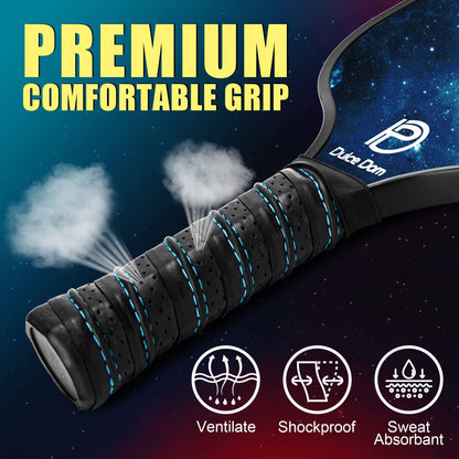 DULCE DOM Pickleball Paddles, USAPA Approved Lightweight Pickle-Ball Set with 4 Premium Balls and Bag, Perfect Raquette Gifts fo Women Men
