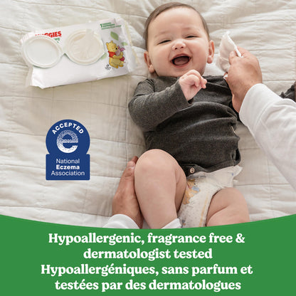 Huggies Natural Care Sensitive Baby Wipes, Unscented, Hypoallergenic, 99% Purified Water, 12 Flip-Top Packs (768 Wipes Total), Packaging May Vary