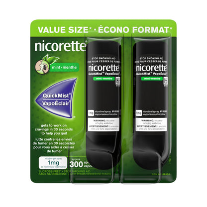 Nicorette QuickMist Nicotine Mouth Spray 1mg, Mint – NRT, 2 x 150 Sprays Nicorette