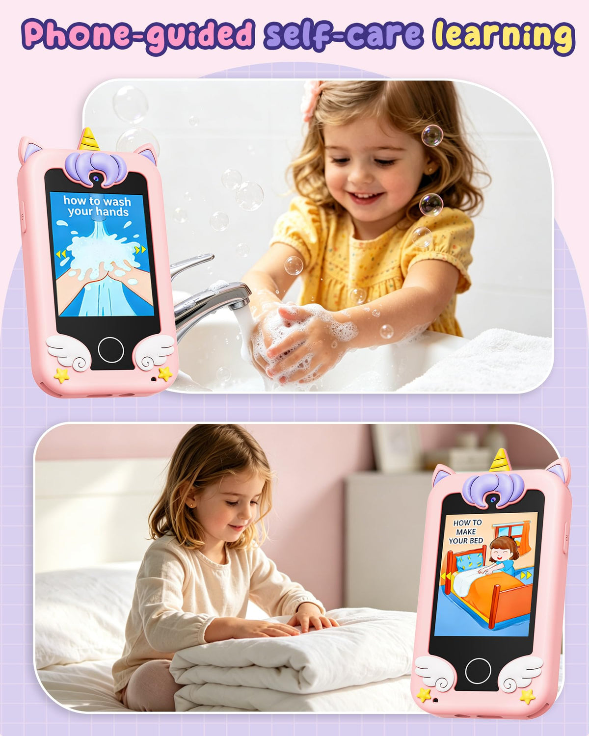 UCIDCI Kids Smart Phone Toys for Girls Ages 3-7 with Dual Camera - Kids Phone with Learning Games, Travel Toys with MP3 Music Player for Christmas, Birthday Gifts for 3 4 5 6 7 Year Old Boys 🍁 All In One Marketplace Canada