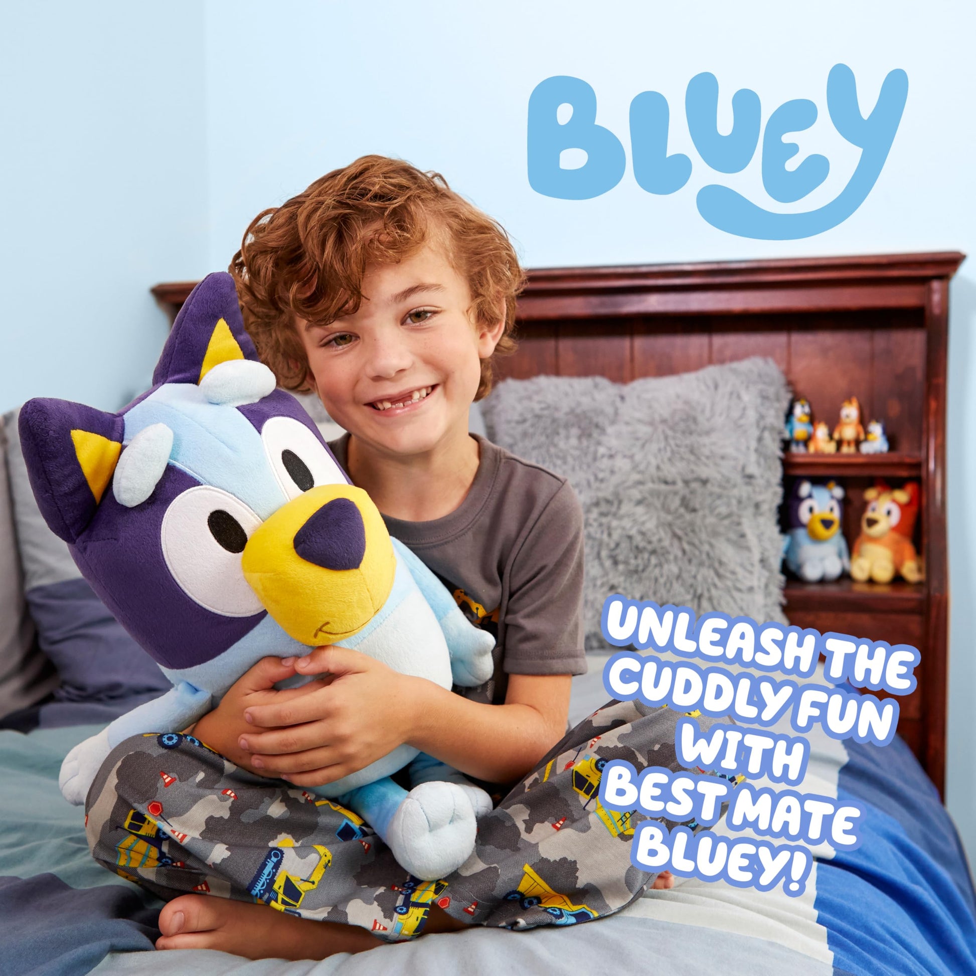 Bluey 18" Stuffed Animal - Playtime & Naptime Companion | Jumbo Size, Soft Deluxe Materials - Huggable Cuddles Best Friend 13010 Bluey