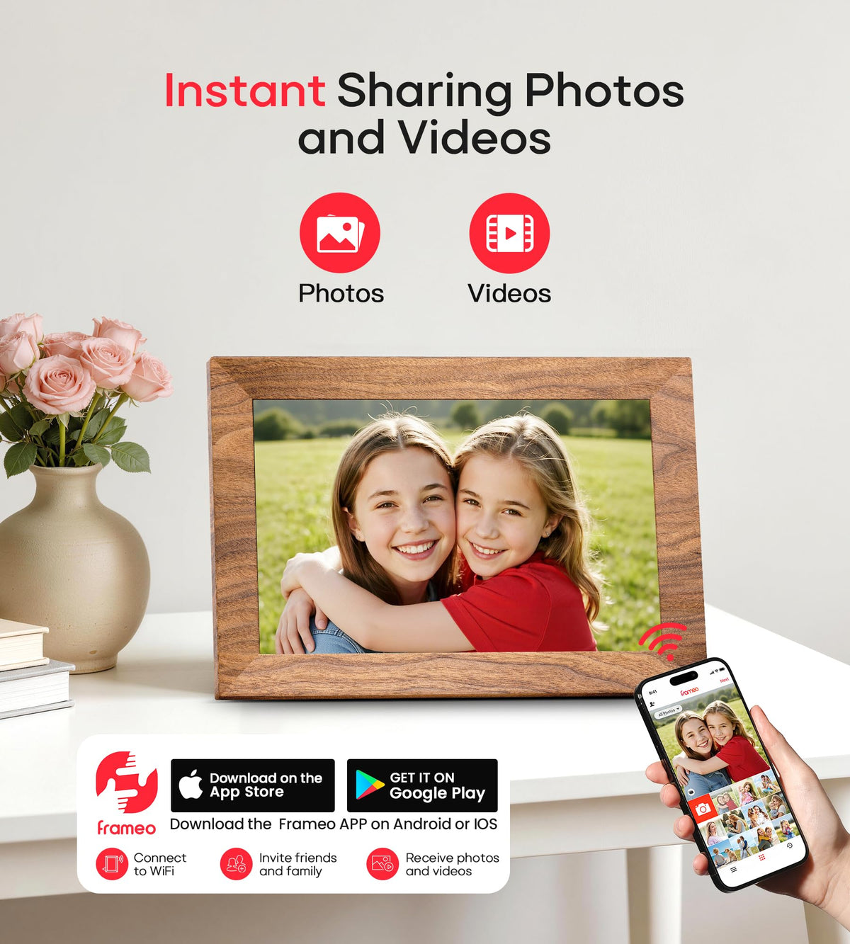 Frameo 10.1" Digital Picture Frame, 32GB Memory WiFi Electronic Photo Frame 🍁 All In One Marketplace Canada