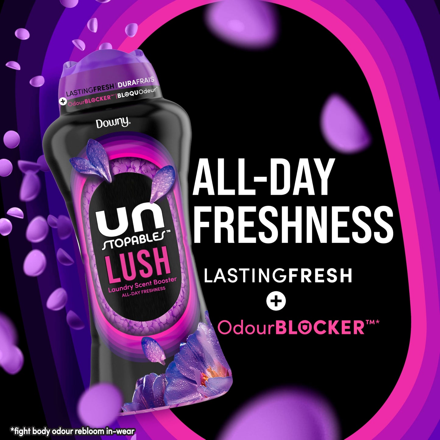 Downy Unstopables In-Wash Laundry Scent Booster Beads, Lush - 24 oz - Available at All In One Marketplace Canada