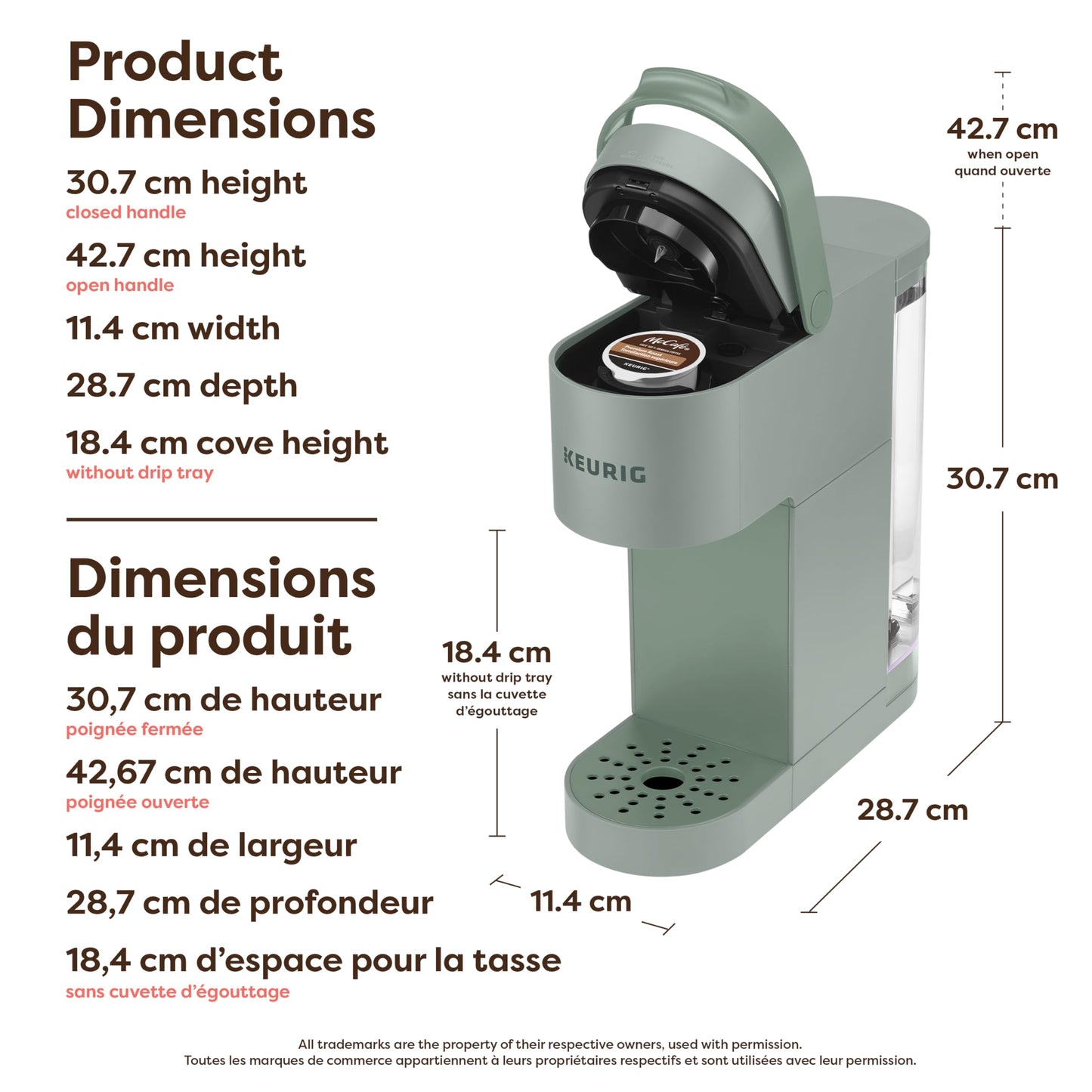 Keurig K-Mini Go Single Serve K-Cup Pod Coffee Maker, Sage - Available at All In One Marketplace Canada