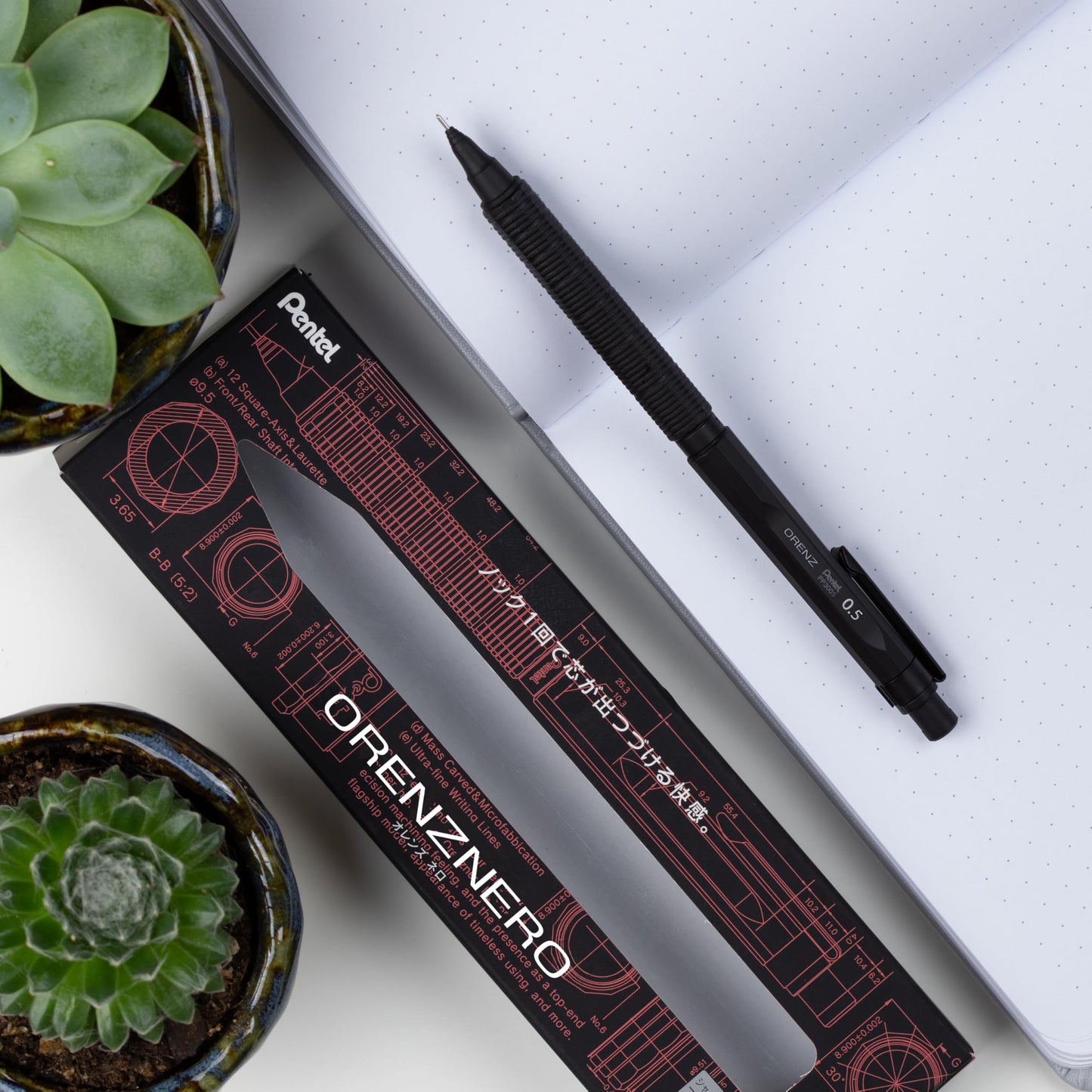Pentel Orenz Nero Automatic Mechanical Pencil, 0.5mm, Metal Barrel, 1PK Pentel