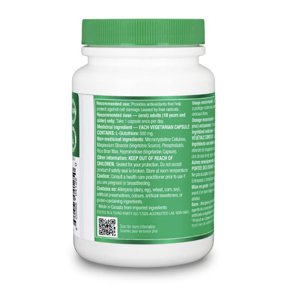 Organika Canadian-Made Liposomal L-Glutathione 500 mg- Supperior Absorption, Potent Antioxidant, Immunity Support, Helps Tissue Repair, Detox - 30vcaps, 30 Day Supply - Available at All In One Marketplace Canada