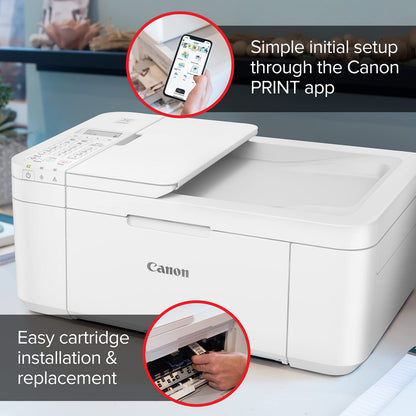 Canon PIXMA TR4720 All-in-One Wireless Printer Home use, with Auto Document Feeder, Mobile Printing and Built-in Fax, White