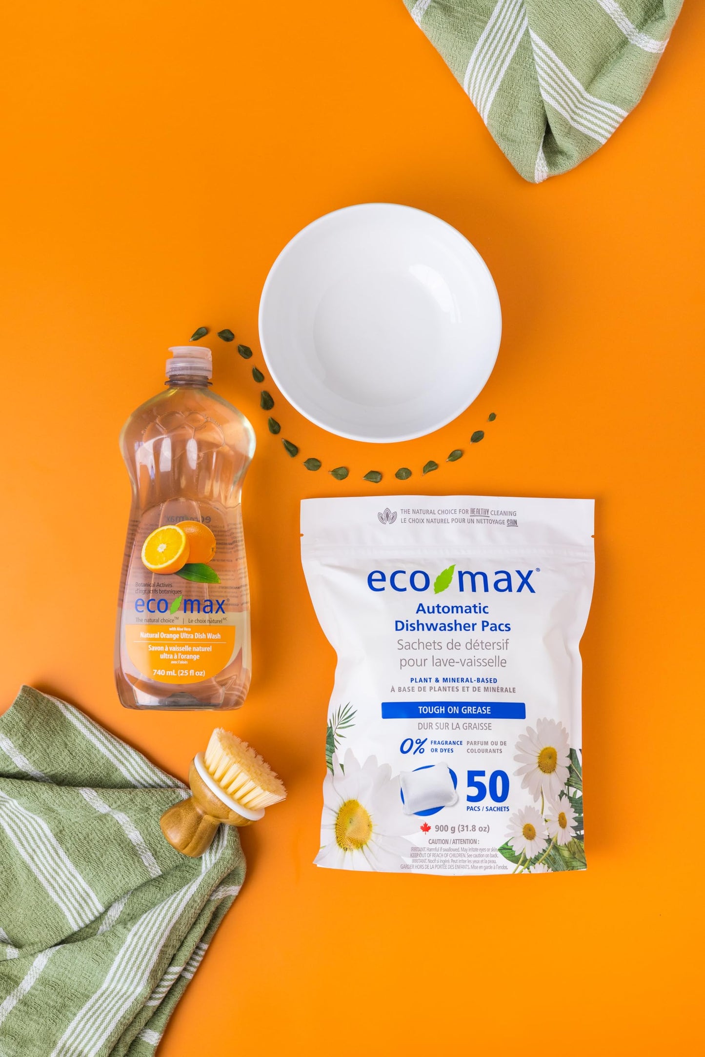 Eco-Max Hypoallergenic Automatic Dishwasher Pacs, 50 count, Fragrance-Free