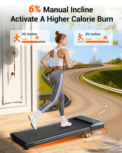 DeerRun 3-in-1 Incline Walking Pad, Under Desk Treadmill with 6% Incline, 2.5HP Quiet Portable Walking Machine for Home Office, 300 lbs Capacity, LED Display & Smart App, Ready-to-Use 🍁 All In One Marketplace Canada