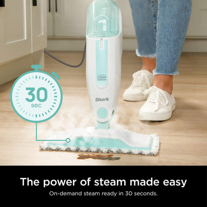 Shark S1000C Steam Mop, White/Seafoam Blue (Canadian Version), 12.68 fl oz - Available at All In One Marketplace Canada