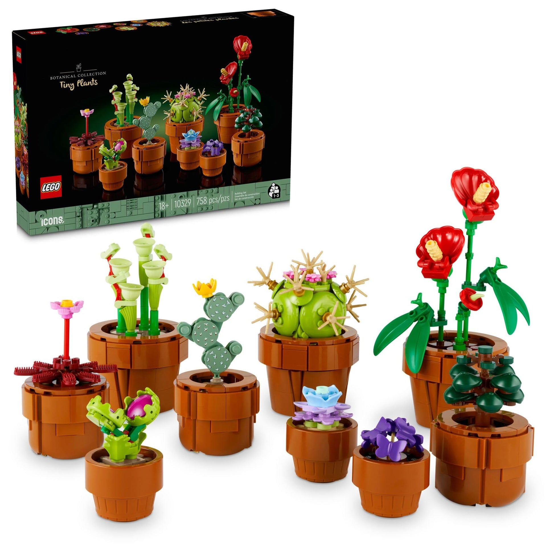 LEGO Botanicals Tiny Plants - Artificial, Fake Indoor Plant Building Set for Home, Kitchen, Desk Decoration, Adults Ages 18+ - Gift for Graduation - 10329 LEGO