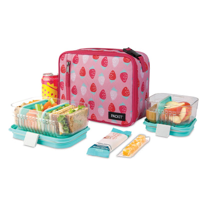 PackIt Freezable Classic Lunch Box, Sweet Strawberry