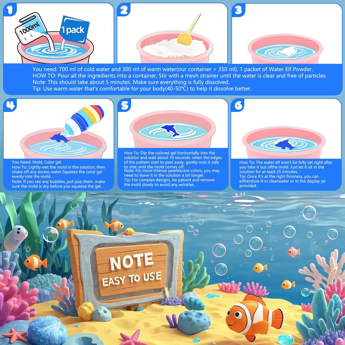 Funewest Magic Water Elf Toy Kit, DIY Aqua Fairy Water Gel Kit for Kid 🍁 All In One Marketplace Canada