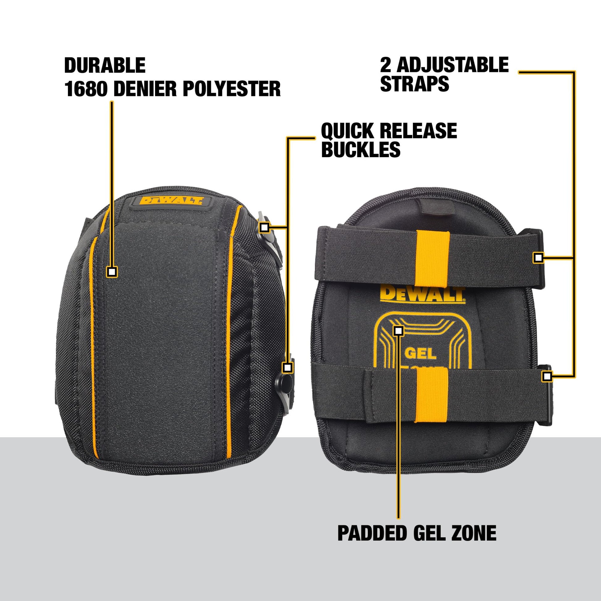 DEWALT Flooring Knee Pads with Comfort Gel, High Density Foam (DWST590014) - Available at All In One Marketplace Canada