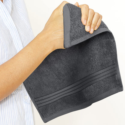 Utopia Towels 12 Pack Premium Wash Cloths Set, 12 by 12 Inches, 100% Cotton Ring Spun, Highly Absorbent and Soft Feel Washcloths for Bathroom, Spa, Gym, and Face, Grey - Available at All In One Marketplace Canada