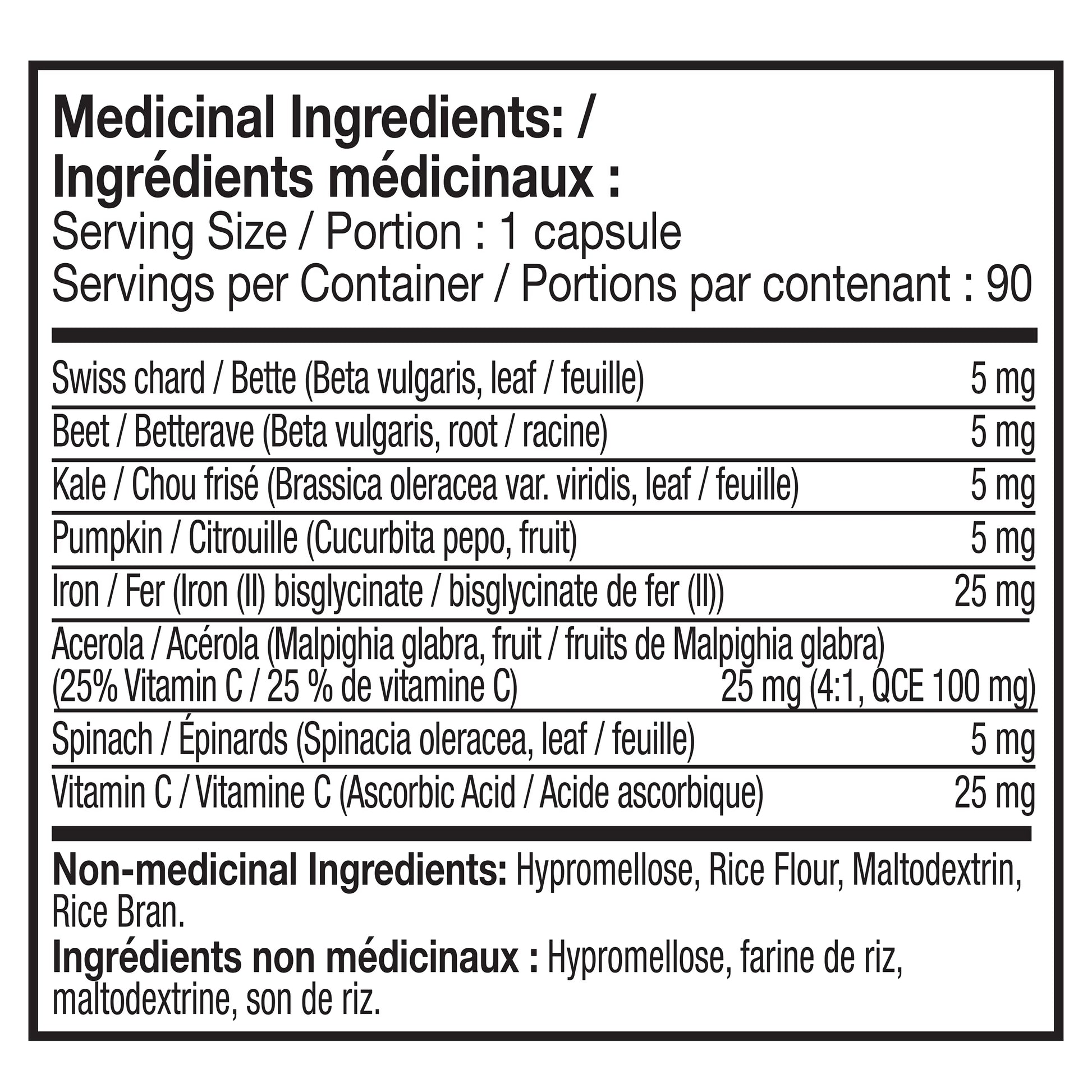NATURELO Vegan Iron Supplement with Vitamin C and Organic Whole Foods, 90 Capsules, Gentle Iron Capsules for Women & Men with this Mineral Deficiency - Including Pregnancy, Anemia and Vegan Diets - Available at All In One Marketplace Canada