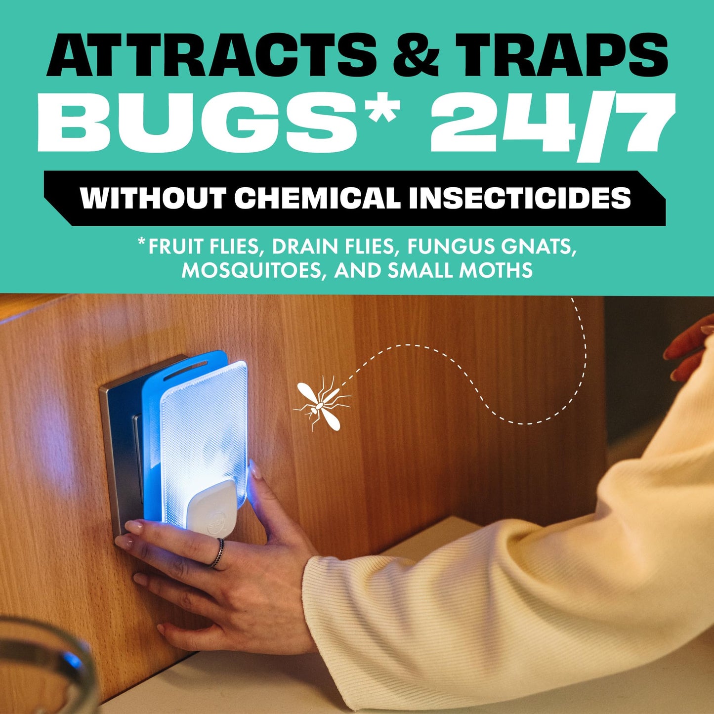 STEM Flying Insect Light Trap Kit, Fruit Fly Trap for Indoor Use, Effective Insect Control for Home, Drain Fly & Fungus Gnat Control, Insecticide-Free Plug-in Device, 1 Device + 2 Cartridges - Available at All In One Marketplace Canada