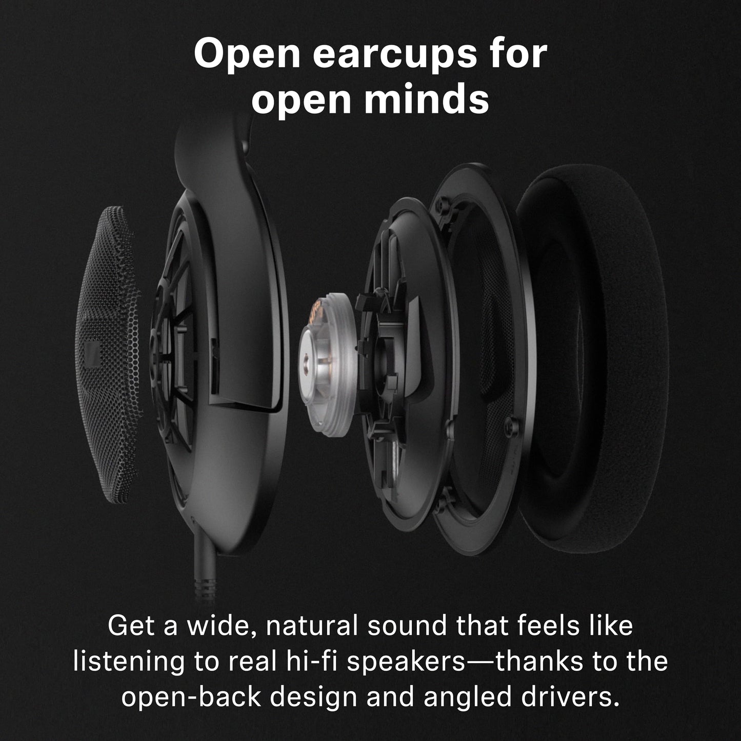 Sennheiser HD 560S - Wired Over-The-Ear Audiophile Headphones, Neutral Frequency Response, Open-Back, Detachable Cable, Black