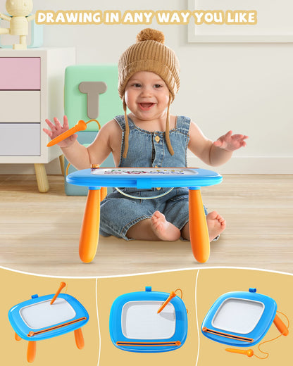 Kikapabi Toddlers Toys Age 1-2, Gift for 1 2 Year Old Toddler Boy Girl, Magnetic Drawing Board Preschool Learning and Educational Toys, Doodle Baby Kids, Christmas Birthday New Gift(Blue) 🍁 All In One Marketplace Canada