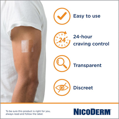 Nicoderm Step 2 Clear Patches, Quit Smoking and Smoking Cessation Aid, 14 mg of Nicotine/Day, 7 Count 🍁 All In One Marketplace Canada