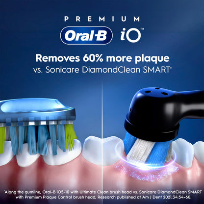 Oral-B iO6 Electric Toothbrush, for a Deep Clean and Whiter Teeth, Gray Opal, Rechargeable Electric Toothbrushes, iO Series 6 with 1 Power Toothbrush, 1 Brush Head, and 1 Travel Case