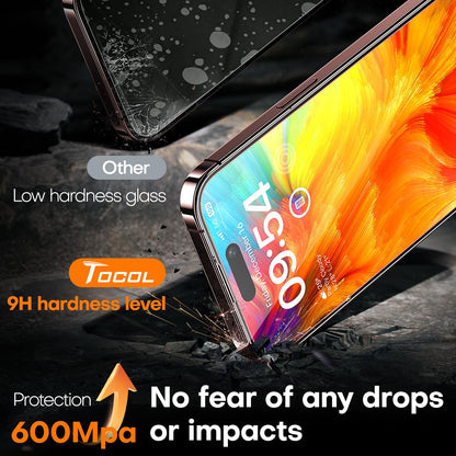 TOCOL 2 Pack for iPhone 16 Pro Screen Protector [Instant Installation][Auto-Dust Removal][HD Clear], Unbreakable 9H+Hardness Shatterproof Tempered Glass [Bubble Proof]