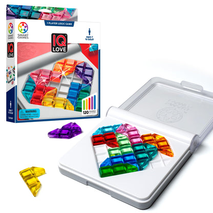 SmartGames - IQ Love - Travel Puzzle Game with 120 Challenges On 2 Sides - Educational Toys and Brain Game for Kids Ages 7 and Adults 🍁 All In One Marketplace Canada SmartGames