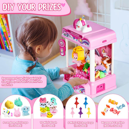 CWLAKON Claw Machine for Kids with Sound & 20 Mini Toys, Unicorns Toys for Girls, Arcade Games Mini Vending Machine, Candy Grabber Prize Dispenser, Christmas Birthday Gifts, Pink 🍁 All In One Marketplace Canada