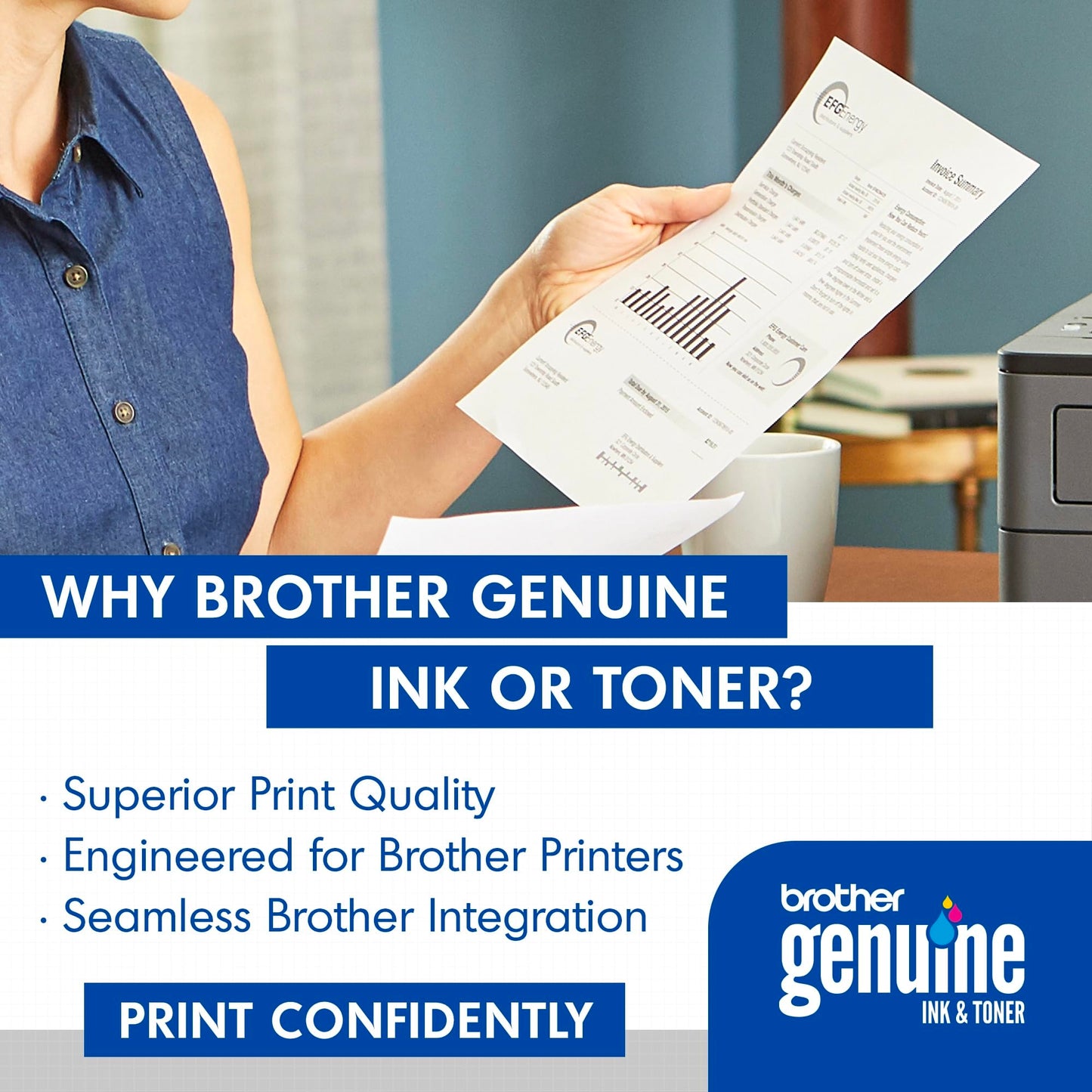 Brother Original TN760 High-Yield Black Toner Cartridge Value Pack (2), Higher Yield for Value, Original Toner Replacement cartridges,for Brother Laser Printers HL-L2395DW, DCP-L2550DW and More