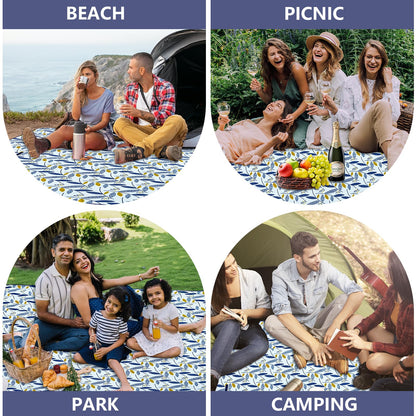 Habaylin Picnic Blanket Large, 79"X79" Waterproof Extra Large Beach Blanket, Foldable Picnic Blanket for Hiking, Party, Camping on Grass Sandproof Handy Picnic Mat - Available at All In One Marketplace Canada