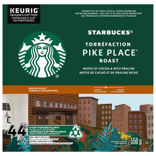 Starbucks Pike Place Medium Roast K-Cup Coffee Pods, 44 Count