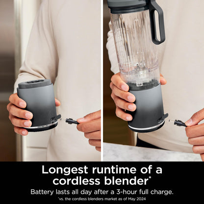 Ninja Blast Max Portable Blender, Twist & Go, 22oz/650mL, Grey, BC251CGY Ninja