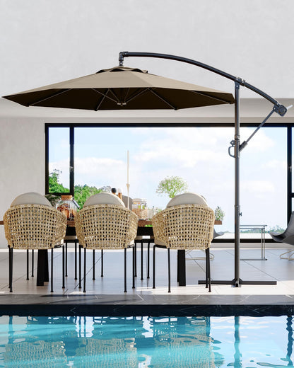 10FT Patio Umbrella,Waterproof 8-Rib Heavy-Duty Outdoor Umbrella, Brown 🍁 All In One Marketplace Canada