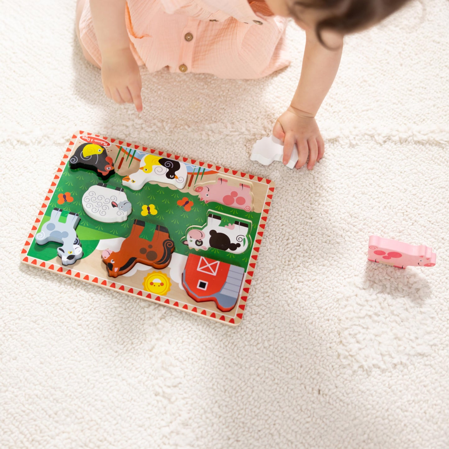 Melissa & Doug Farm Animals Wooden Chunky Puzzle 8-Piece Set Melissa & Doug