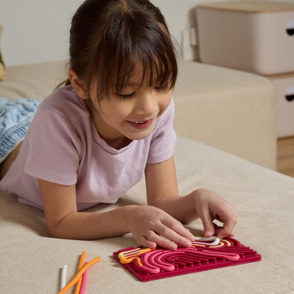 Pushpeel Sensory Activity Board: Silicone Fidget Toy for Calming, Stress, Anxiety, ADHD & Autism | Silent, No Mess | Kids 3+ & Adults | Includes Portable Travel Bag & 11 Strings (Spruce)