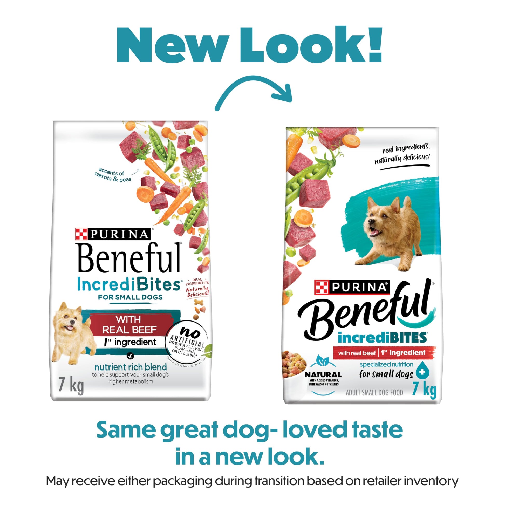 Beneful IncrediBites Dry Dog Food for Small Dogs, Real Beef - 7 kg Bag - Available at All In One Marketplace Canada