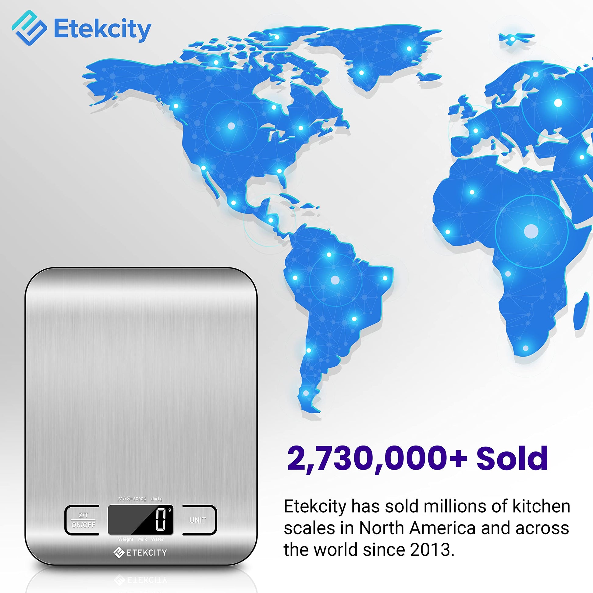 Etekcity Food Kitchen Scale, Digital Grams and Ounces for Weight Loss, Baking, Cooking, Keto and Meal Prep, Postal Parcel, Small, 304 Stainless Steel