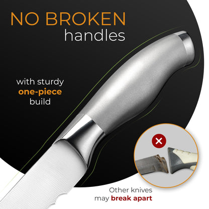 Orblue Serrated Bread Knife with Upgraded Stainless Steel Razor Sharp Wavy Edge Width - Bread Cutter Ideal for Slicing Homemade Bread, Bagels, Cake (8-Inch Blade with 5-Inch Handle) 🍁 All In One Marketplace Canada